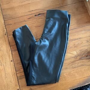Ophelia Roe Women’s Black Faux Leather Front Stretch Legging Pant Size Small